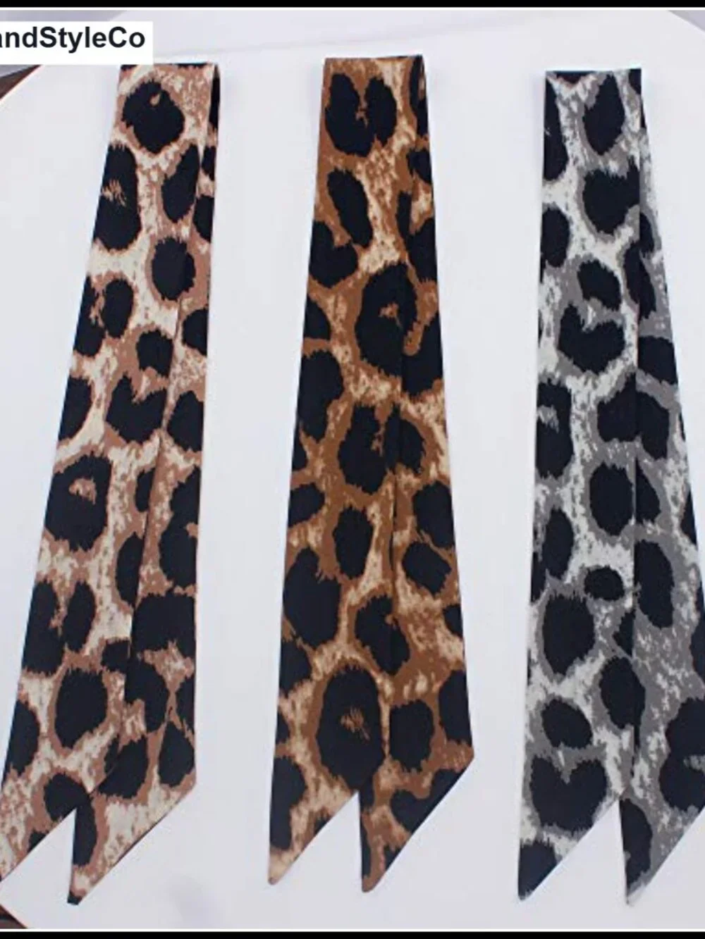 3pcs Silk Scarf Set Bag Handle Wrap Hair Band Neck Scarf